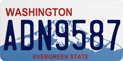 WA license plate ADN9587