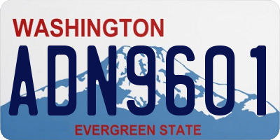 WA license plate ADN9601