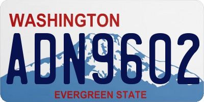 WA license plate ADN9602