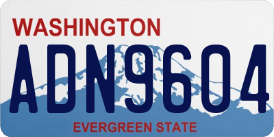 WA license plate ADN9604