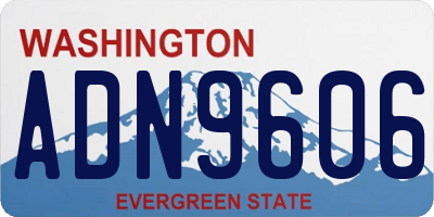 WA license plate ADN9606