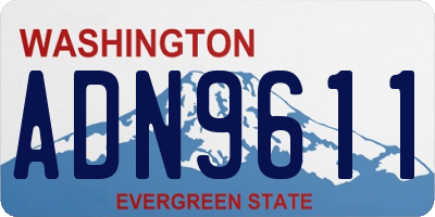 WA license plate ADN9611