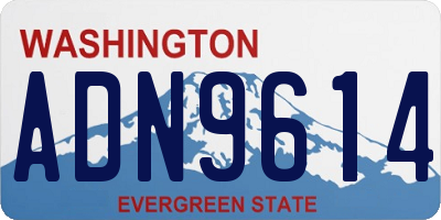 WA license plate ADN9614
