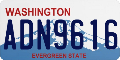 WA license plate ADN9616