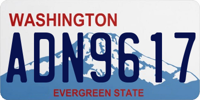 WA license plate ADN9617