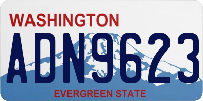 WA license plate ADN9623