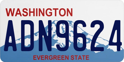 WA license plate ADN9624