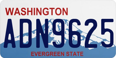 WA license plate ADN9625