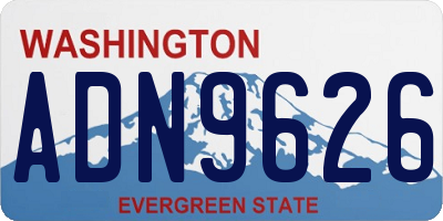 WA license plate ADN9626
