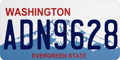 WA license plate ADN9628