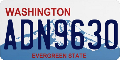 WA license plate ADN9630
