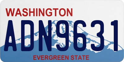 WA license plate ADN9631