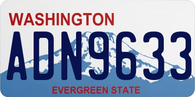 WA license plate ADN9633