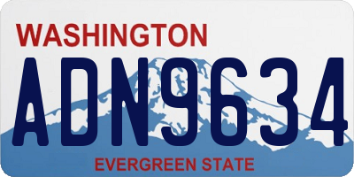 WA license plate ADN9634