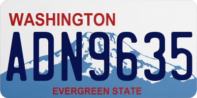 WA license plate ADN9635