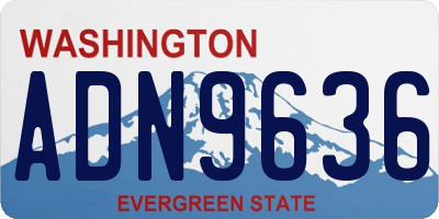 WA license plate ADN9636