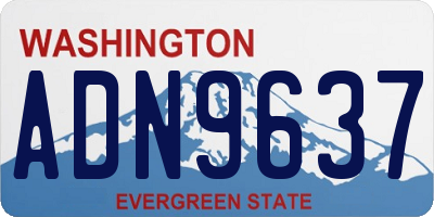 WA license plate ADN9637