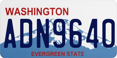 WA license plate ADN9640