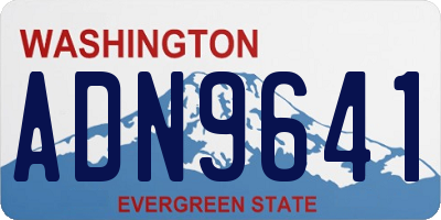 WA license plate ADN9641