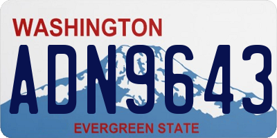 WA license plate ADN9643