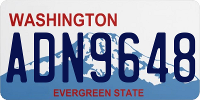 WA license plate ADN9648