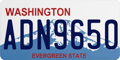 WA license plate ADN9650