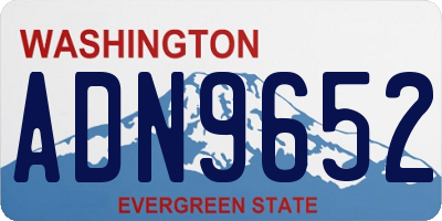 WA license plate ADN9652