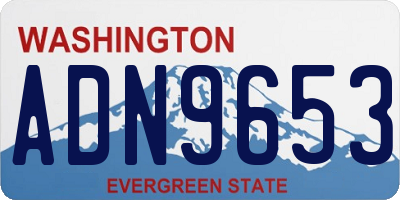 WA license plate ADN9653