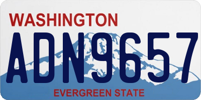 WA license plate ADN9657