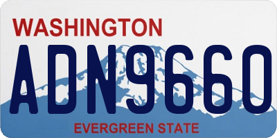 WA license plate ADN9660