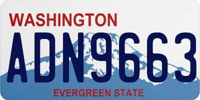 WA license plate ADN9663