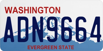 WA license plate ADN9664