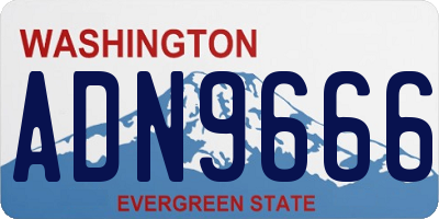 WA license plate ADN9666