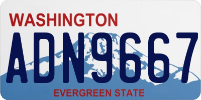 WA license plate ADN9667