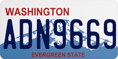 WA license plate ADN9669