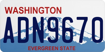 WA license plate ADN9670
