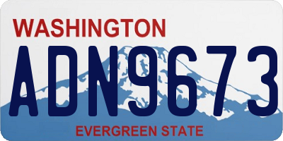 WA license plate ADN9673
