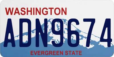 WA license plate ADN9674