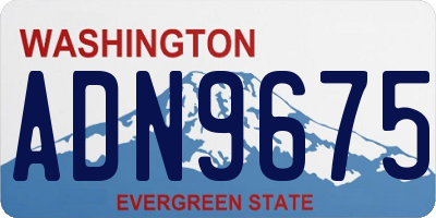 WA license plate ADN9675