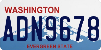 WA license plate ADN9678