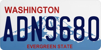WA license plate ADN9680