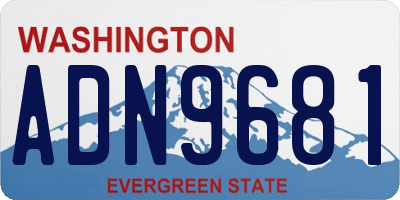 WA license plate ADN9681