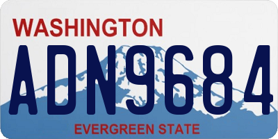 WA license plate ADN9684