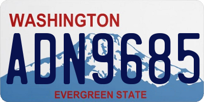 WA license plate ADN9685
