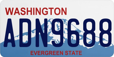 WA license plate ADN9688