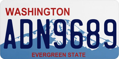 WA license plate ADN9689