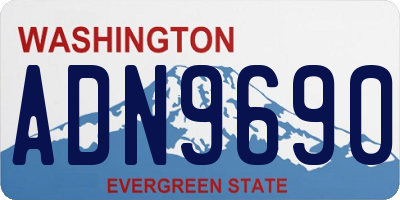 WA license plate ADN9690