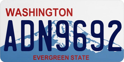 WA license plate ADN9692