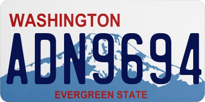 WA license plate ADN9694