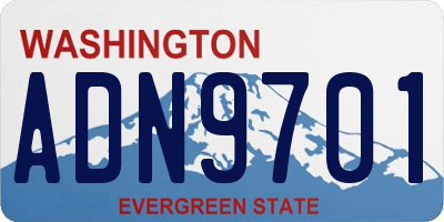 WA license plate ADN9701